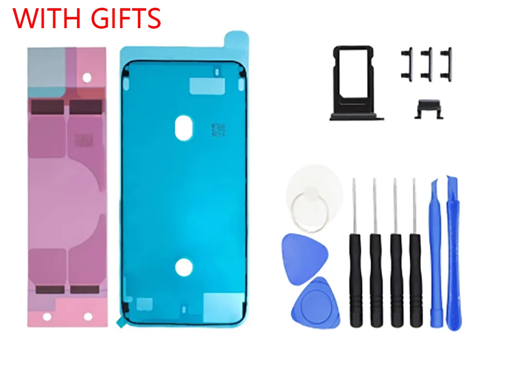 Back Housing Battery Door Middle Frame Chassis with Side Buttons Sim Tray Adhesive For Iphone X XR