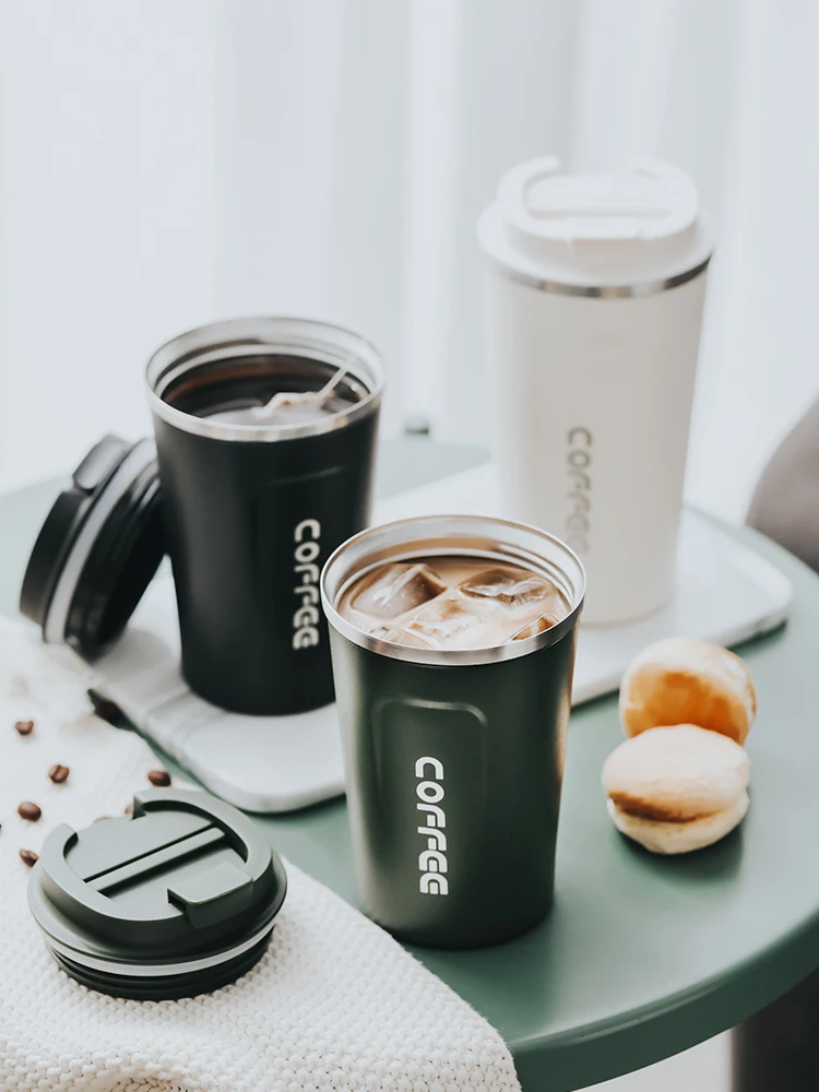

Real Coffee Thermos Cup European Light Luxury Tumbler Stainless Steel Portable Convenient Coffee Small Essence Net Red Cup Cup
