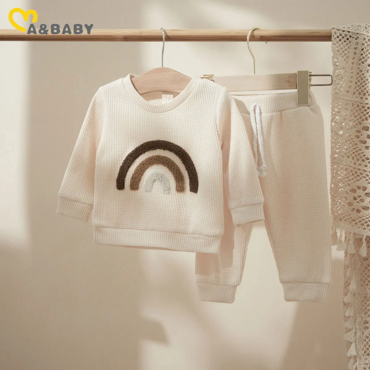 

Ma&Baby 0-24M Baby Boy Girl Clothes Set Newborn Infant Autumn Spring Outfits Rainbow Tops Pants Casual Clothing