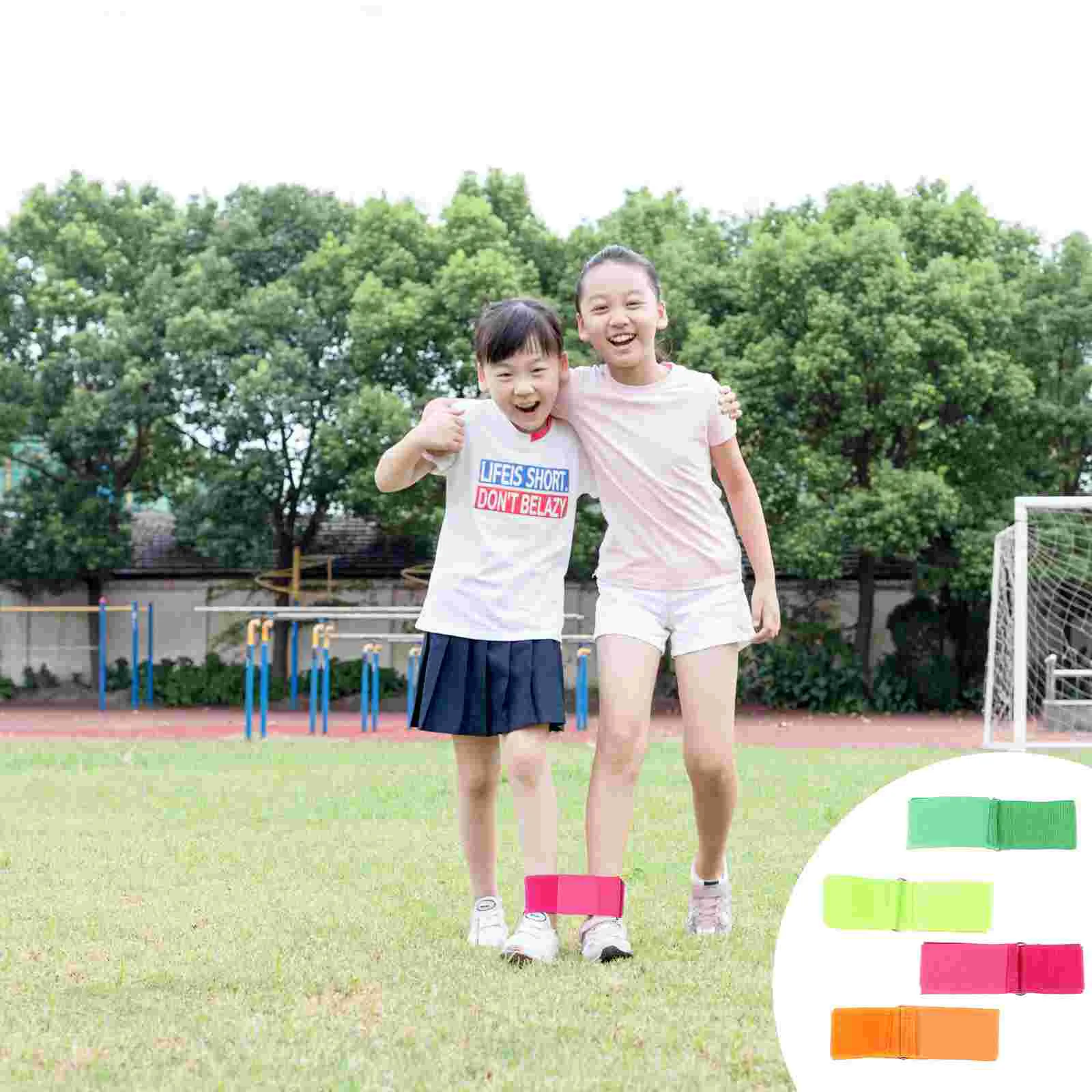 

6 Three-Leg Running Strap Practical Adjustable Tie Rope Straps for Legged Race Game