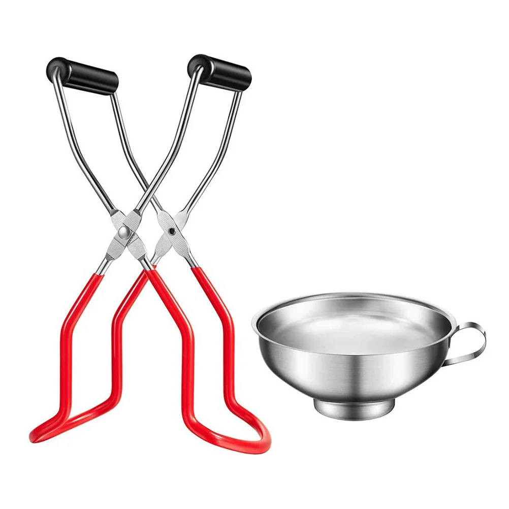 

Canning Jar Tongs Supplies Lifter Funnel Stainless Grabber Clip Steel Preserving Home Gripper Jam Canner Rack Kit Kitchen Tool