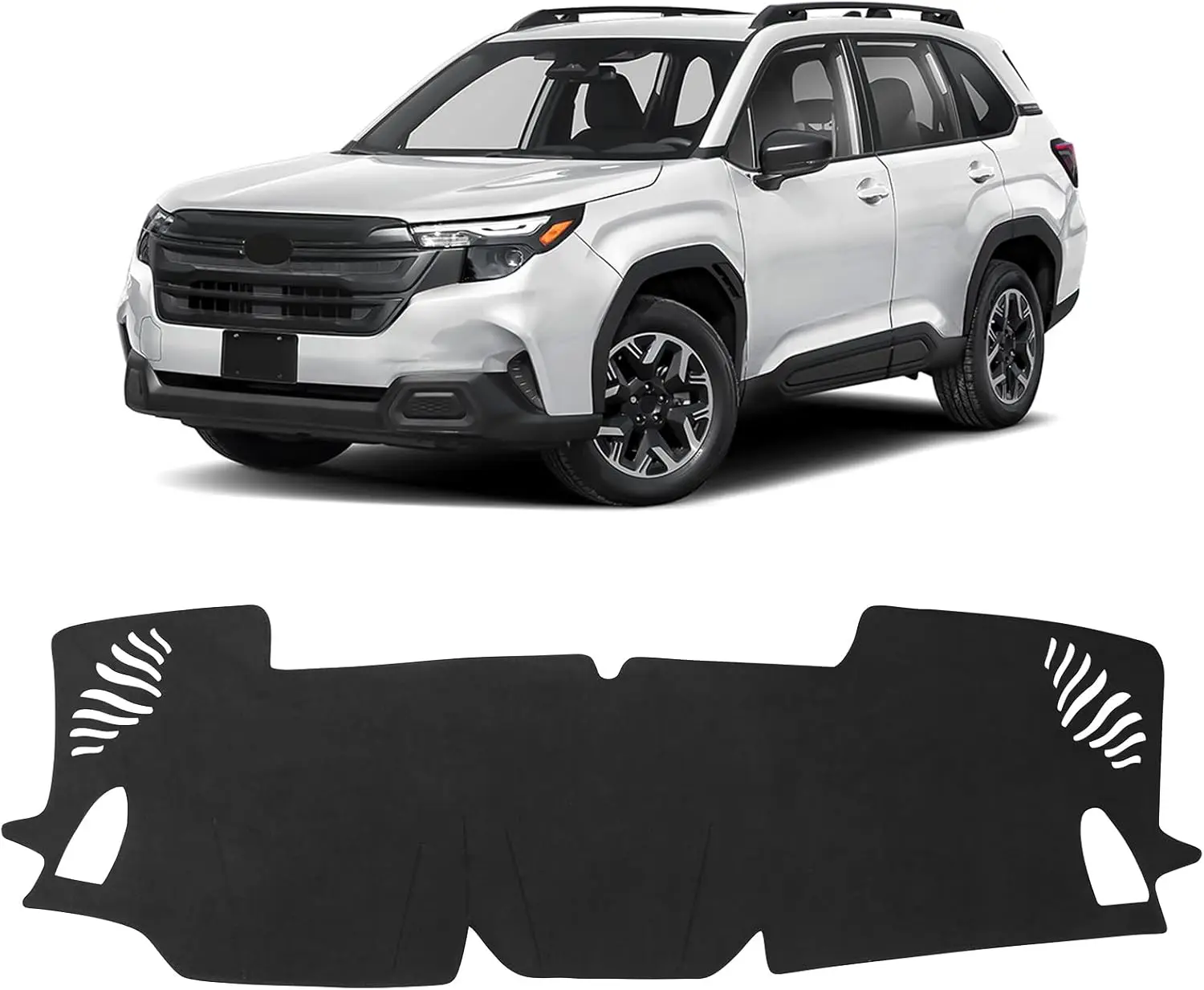 Фото Коврик для приборной панели Subaru 2025 2026, аксессуары Forester, черный фланелевой материал, противоскользящий коврик для приборной панели, солнцезащитный козырек, блики, УФ №1