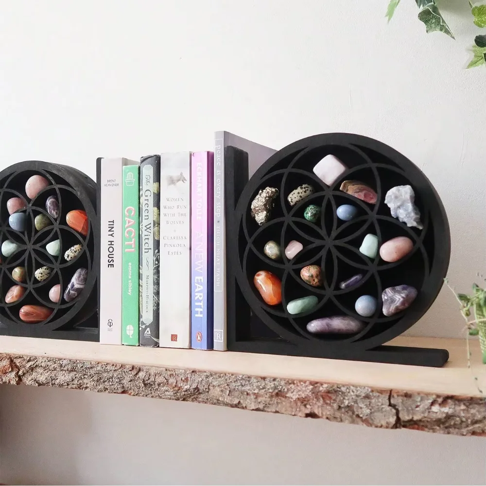 3-стильная модная полка для хрусталя витрина ручной работы с черной луной резной