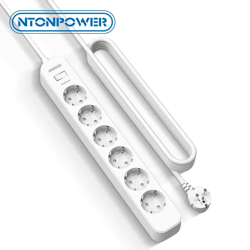 

Сетевой удлинитель NTON с европейской вилкой, настенная розетка с защитой от перегрузки для дома и офиса