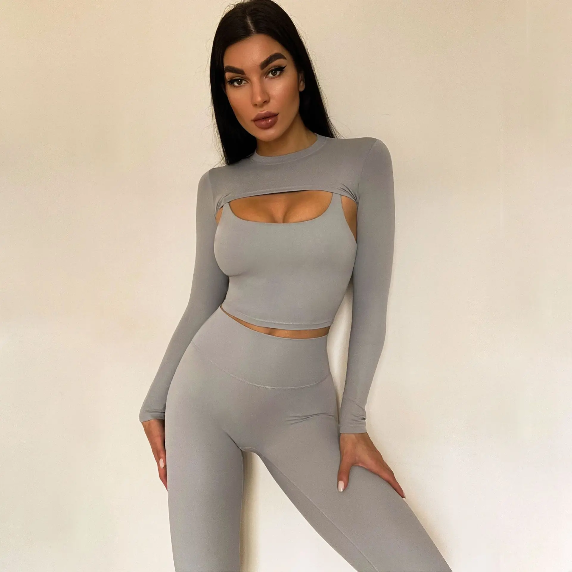 

Gutashye Seamless Women Yoga Set Workout Sportswear Gym Clothing Fitness Sport Bra Crop Top High Waist Leggings Sports Suits