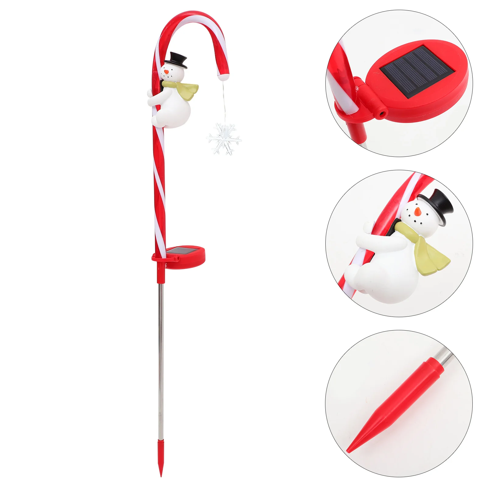 

Solar-powered Garden Lamp Candy Cane Lights Crutches Lawn Outdoor Stake Patio Plastic Lollipops
