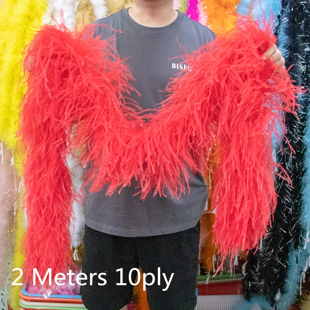 

Feather Boa 6 10 Ply Various High Quality Ostrich Feather Trim Scarf Party Dress Cuff Sewing Decoration Shawl 0.5 2 Meters/PCS