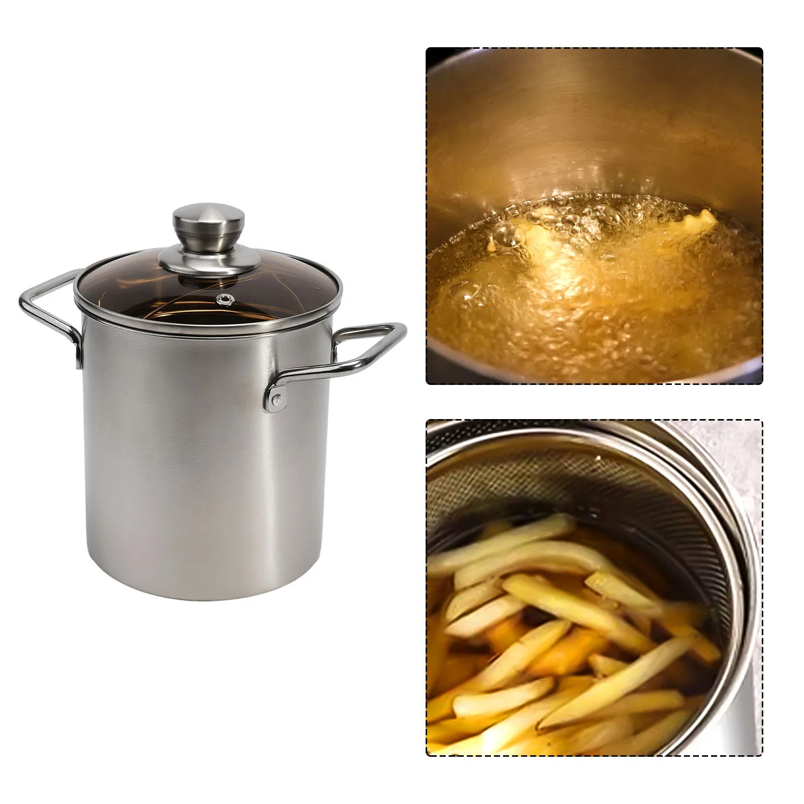 Фритюрница для картофеля фри Tempura кастрюля глубокой жарки из нержавеющей стали