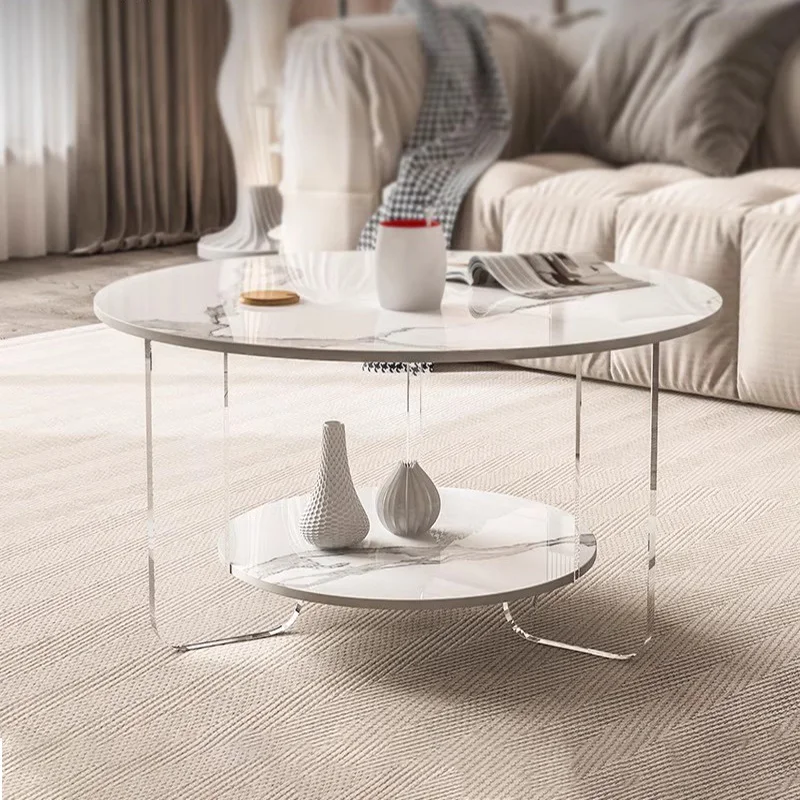 

Round Luxury Coffee Table Modern Dressers Nordic Floor Acrylic Coffee Table Couch Storage Stoliki Kawowe Living Room Furniture