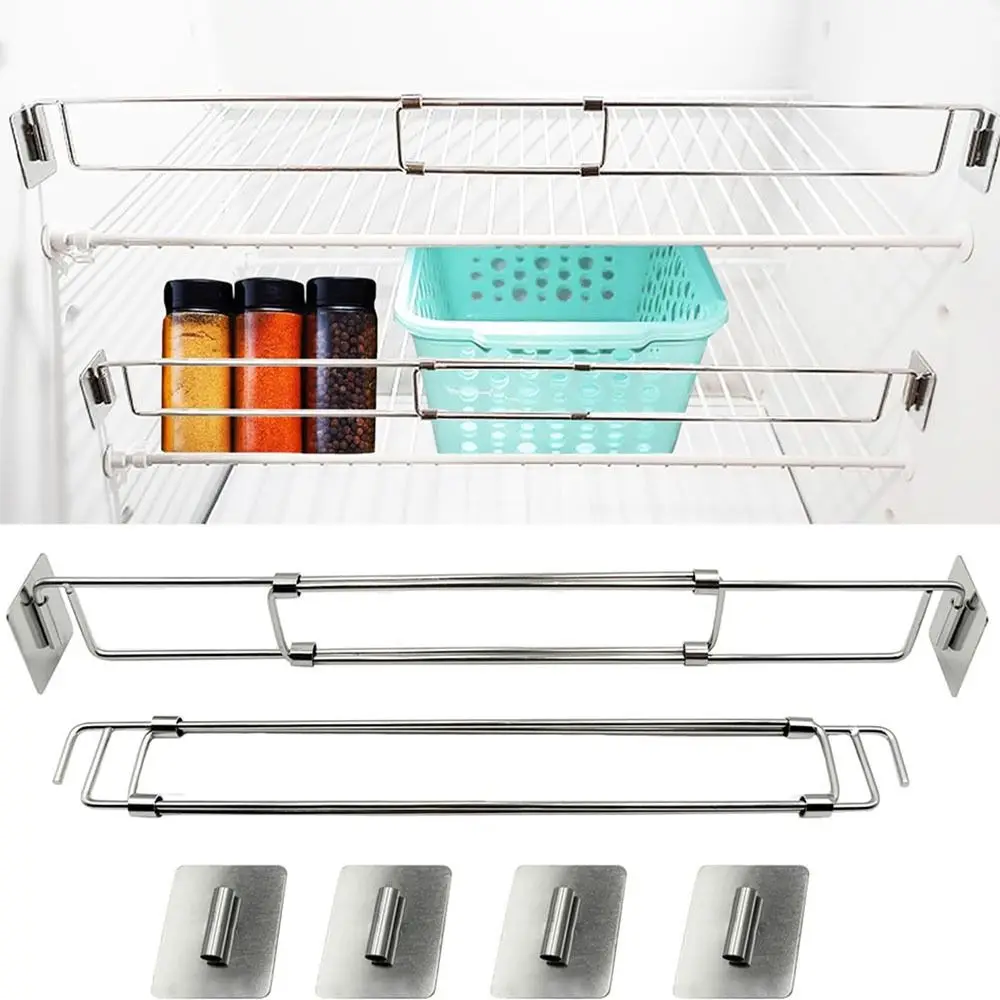 

Телескопические натяжные стержни для холодильника Rv из нержавеющей стали, регулируемые аксессуары для кемпера, стержень для холодильника на колесах, универсальный угловой стержень для хранения