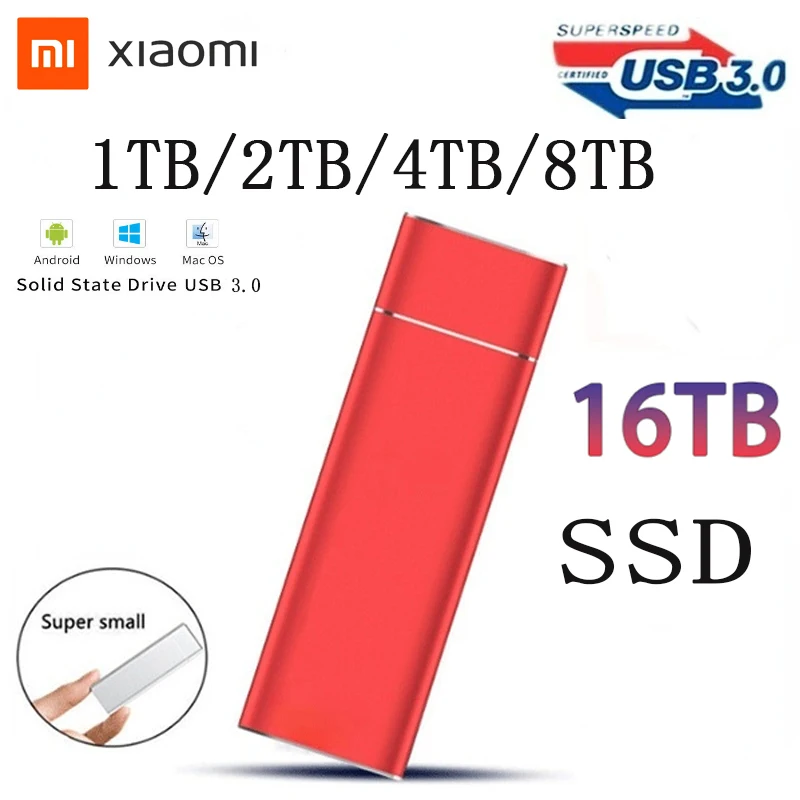 

100% XIAOMI Original SSD Mobile Solid State Drive 4TB 8TB 16TB Portable M.2 Hard Drive USB 3.0 Mobile Solid State Drive For PS4