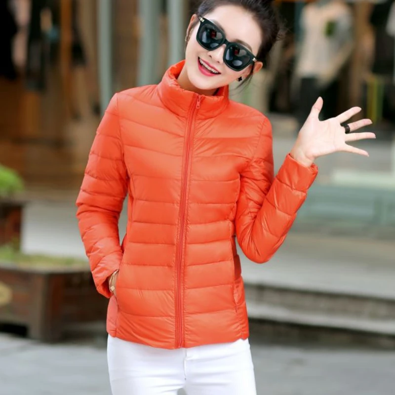 M-5XL Women's Autumn Winter Jacket Light Down Jacket Cropped Top Plus Size Parka Warmth Free Shipping Coat Wholesale Korean New