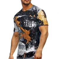 2022 summer new mens 3d printed t shirt european and american large size casual short sleeved mens t shirt mens clothing