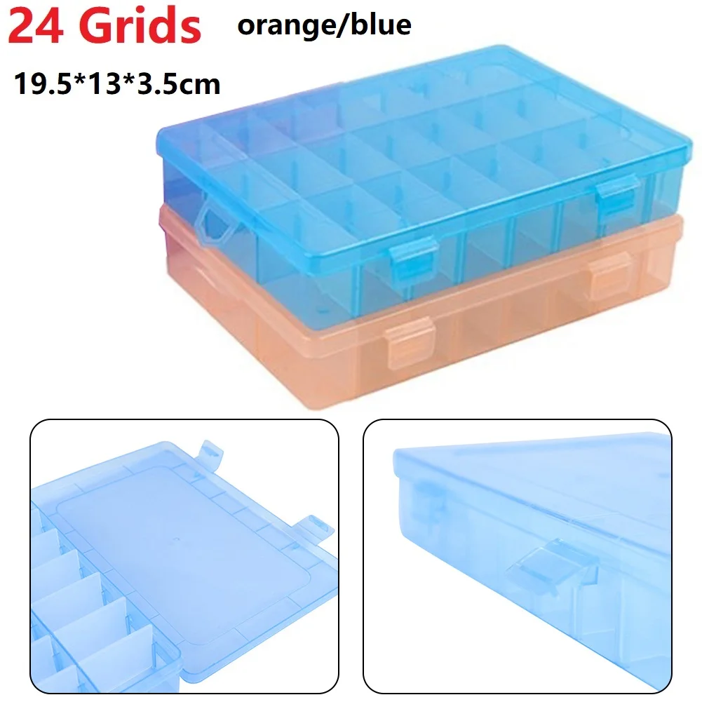 

24 Grids Plastic Storage Box Screw Holder Case PP Organizer Container Compartment Jewelry Earring Beads Screw Storage Box