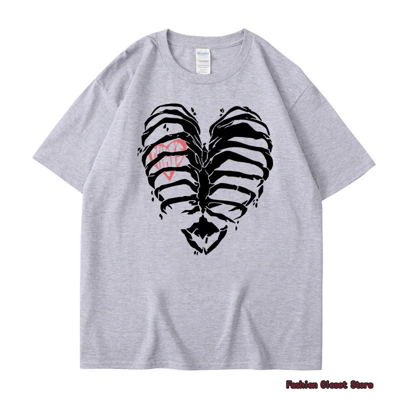 Популярные товары 2022 Мужская футболка с принтом скелета уличные Простые Модные