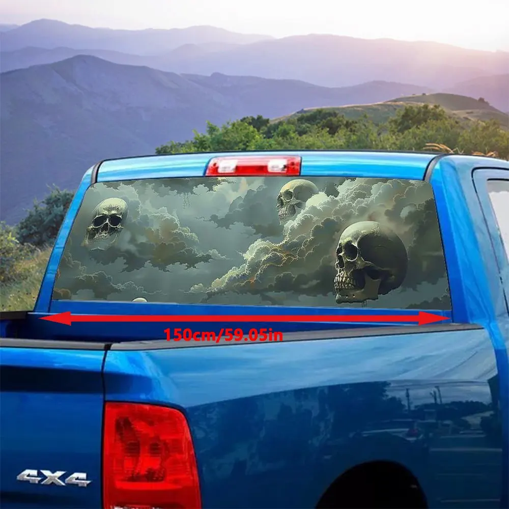 Удивительные черепа поплавок в облаке наклейка на заднее лобовое стекло
