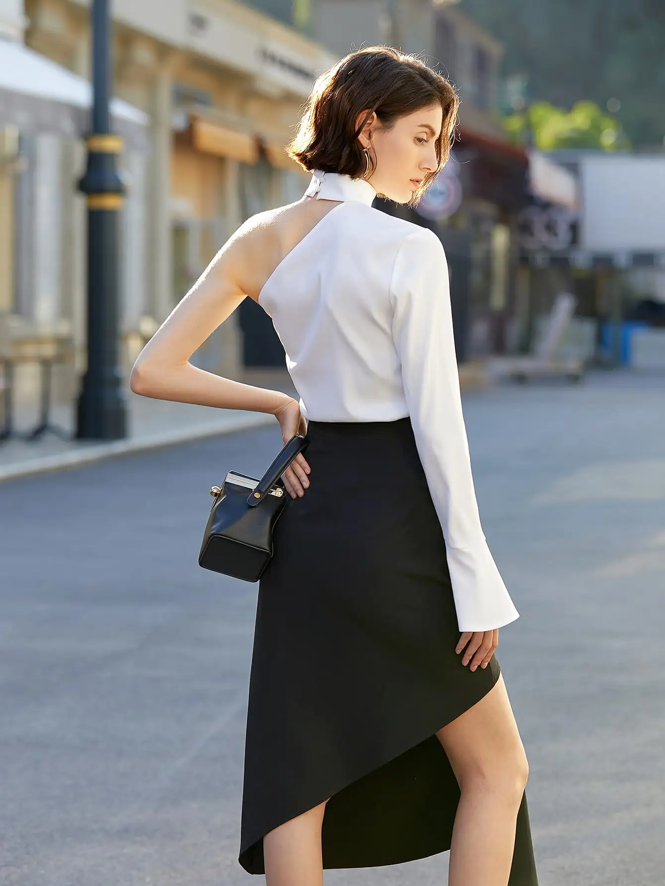 AEL 2023 весенне-осенняя новая однотонная рубашка для похудения с длинными рукавами