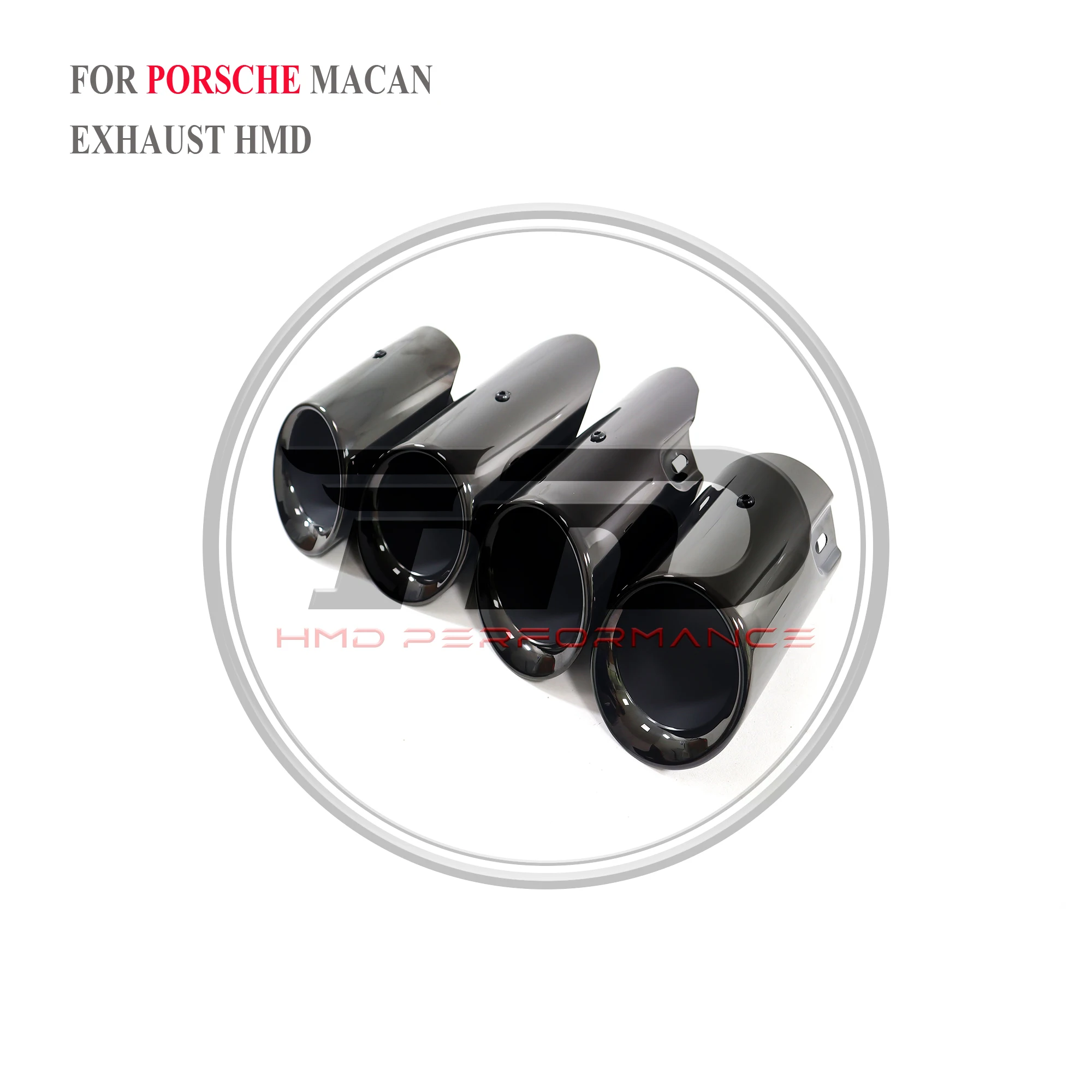 

HMD Stainless Steel Tips For Porsche Macan Tips Upgrading Four Tips Porcelain Stainless Steel Bright Black