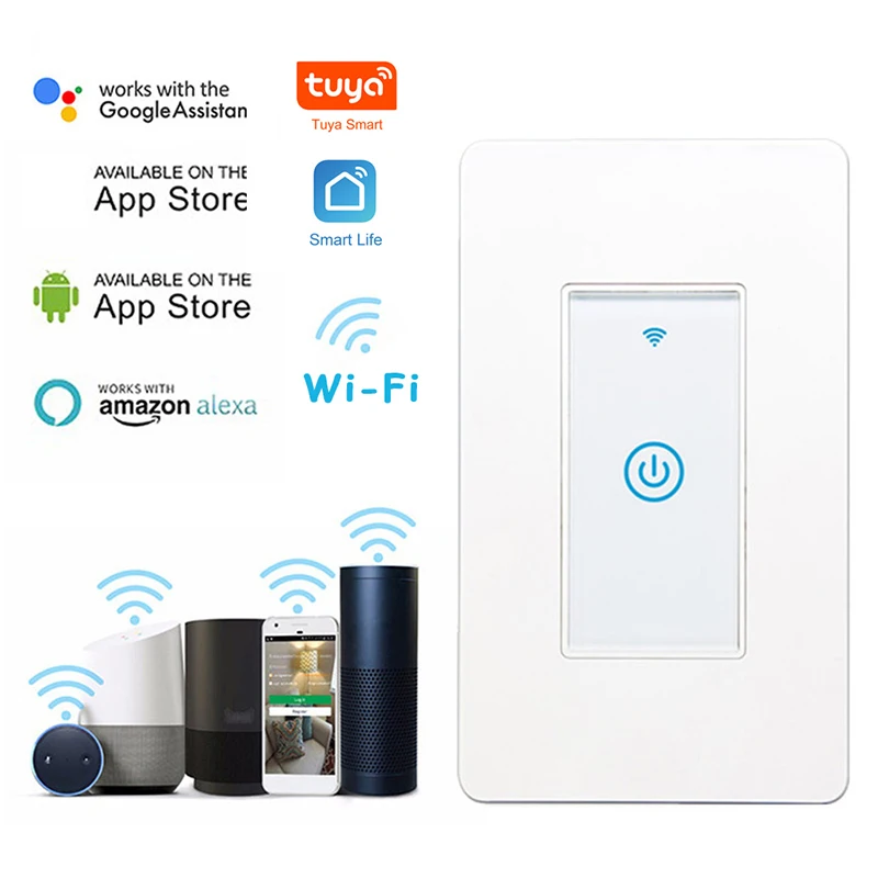 

Wireless Wall Touch Sensor Switch 2.4ghz Wi-fi Smart Life App Remote Control No Hub Required Timing Support Alexa Google Home