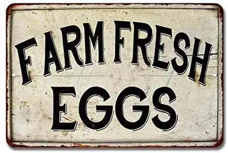 

Vintage Sweet Farmhouse Signs Decor Chicken Coop Decorations Barnyard Egg For Sale Hen House Rustic Accessories Tin Wall Art