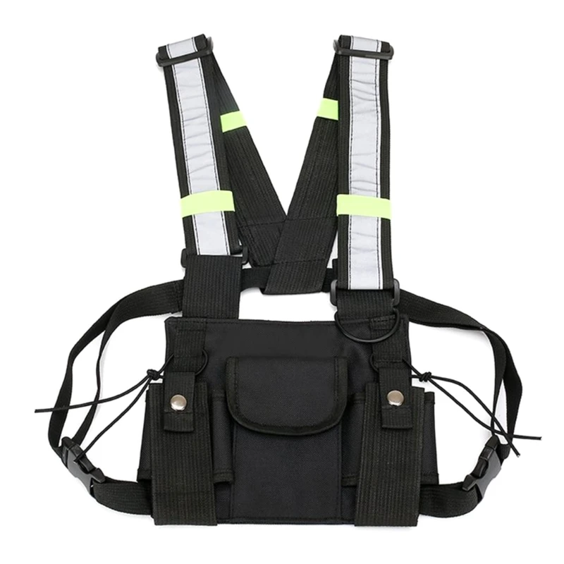 Suspenders  Vest Reflective Strip Chest Rig Bag Military Combat Girdle