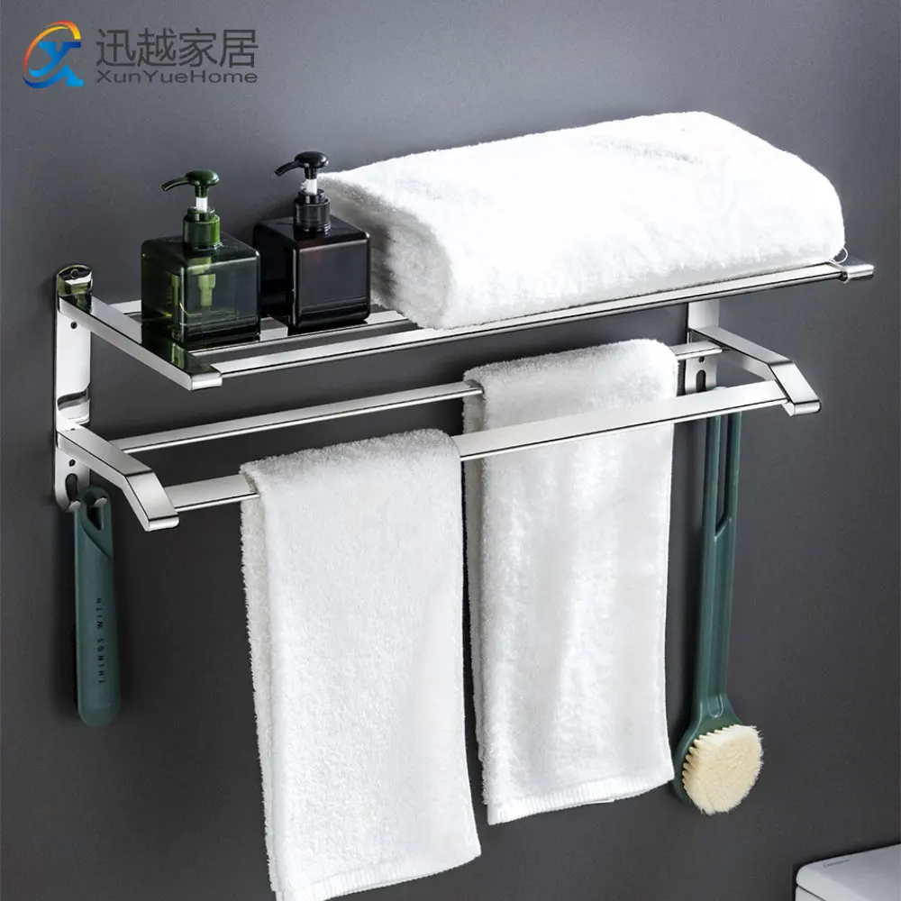 Racks Clothes Hanger Silver 304 Stainless Steel Double Bar H