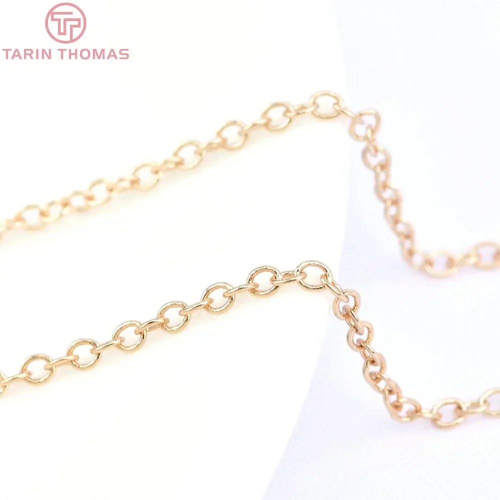 (4286) 2 метра ширина мм 24 К цвет шампанского медь круглая овальная форма звенья цепи