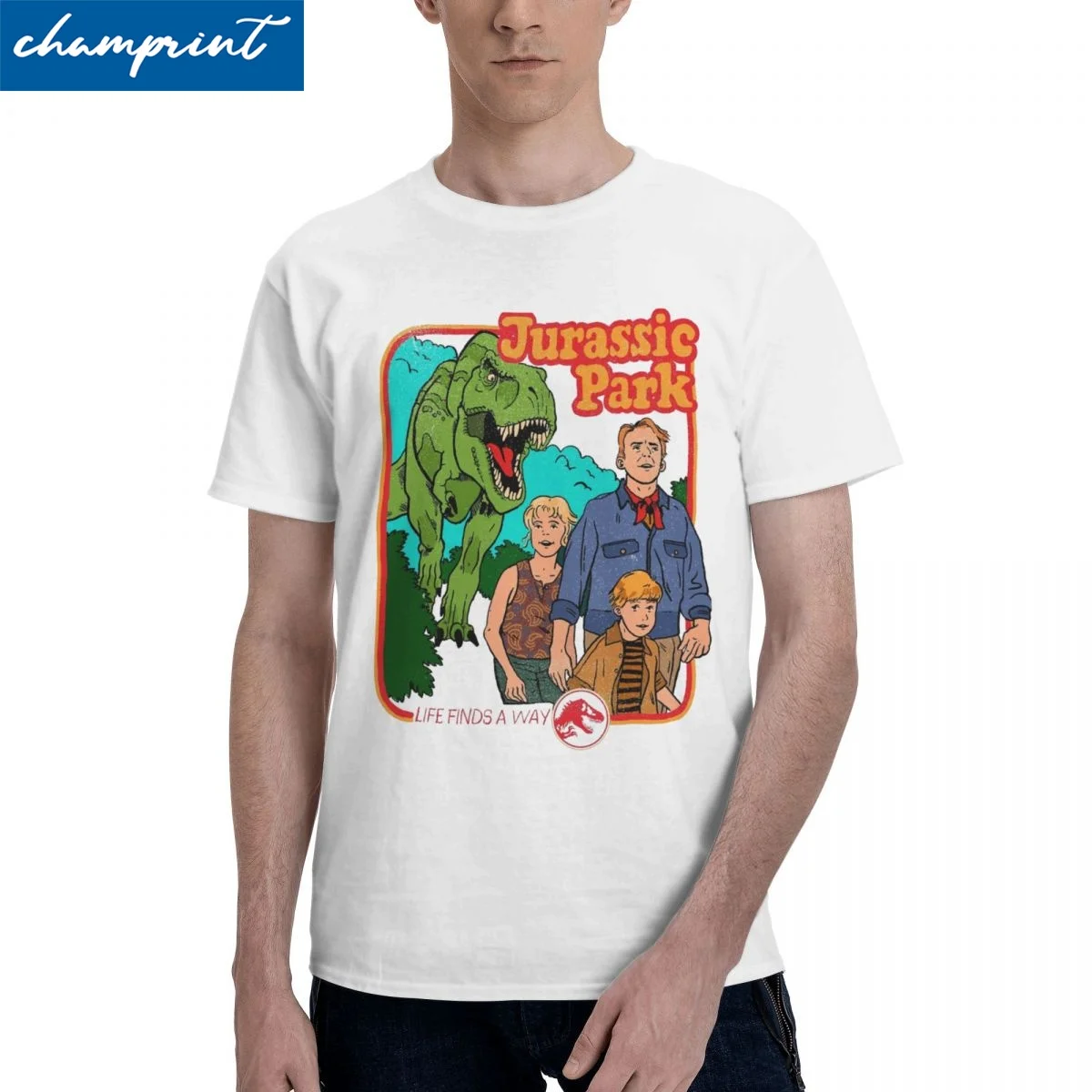 

Винтажная футболка с рисунком парка Юрского периода, мужская и женская хлопковая Футболка с круглым вырезом, футболка с короткими рукавами, летние топы
