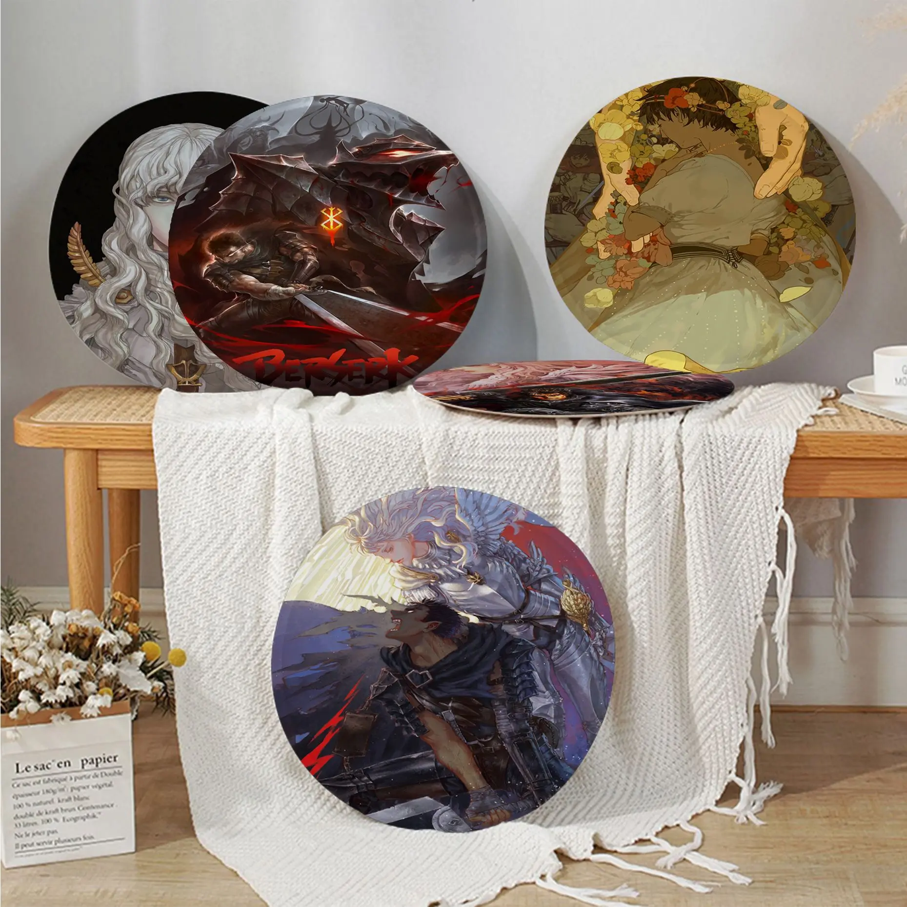 

Anime Berserk Modern Minimalist Style Plush Cushion Home Back Cushion Soft Comfortable 50x50cm Outdoor Garden Cushions