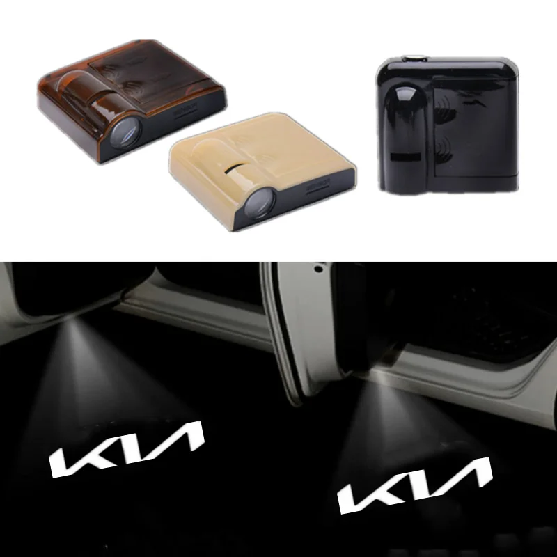 

2pcs Car Door LED Welcome Light Laser Project Ghost Shadow Light For White KN Logo Light For All Car Models Accessories