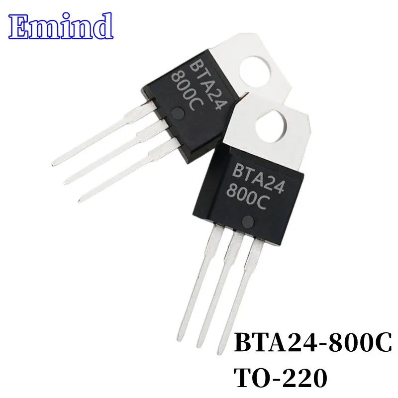 

5Pcs BTA24-800C BTA24 Thyristor TO-220 24A/800V DIP Triac Large Chip