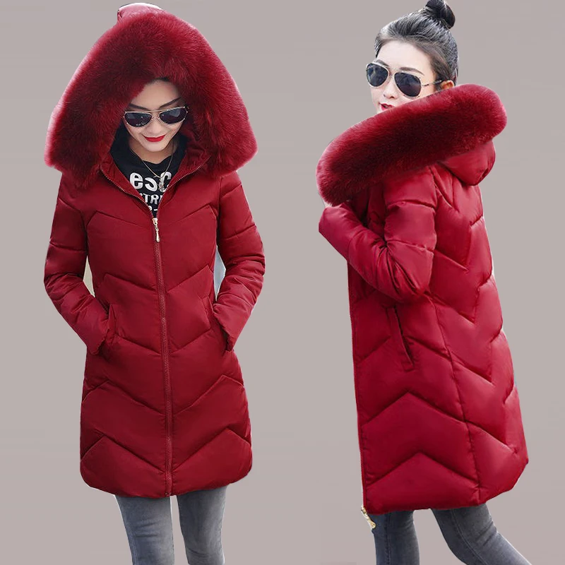 

Большое меховое зимнее пальто, женская куртка, новинка 2023, парка с капюшоном, теплая зимняя куртка, Женская Стеганая женская зимняя пуховая куртка размера плюс 6XL