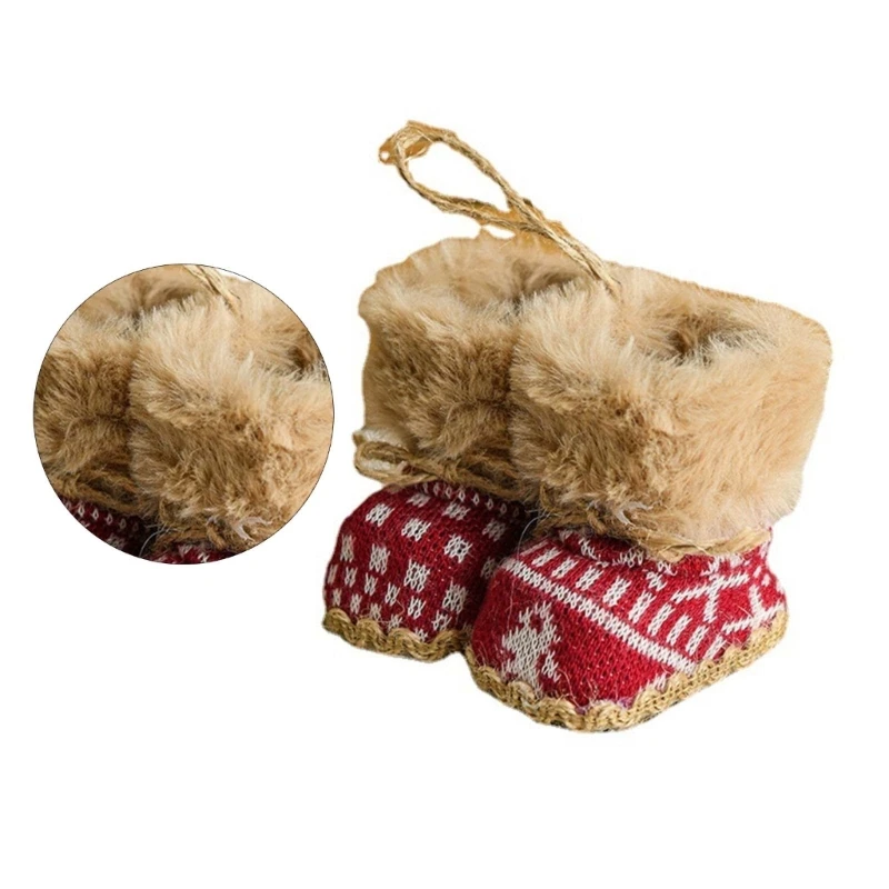 Рождественские вязаные сапоги подвеска рождественское дерево подвесное