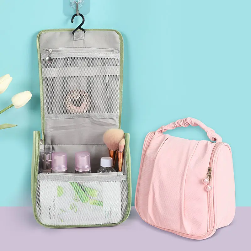 

Travel Waterproof Hook Wash Bag Portable Large Capacity Cosmetic Bag Multifunctional Folding Hanging Storage Bag Waterproof E668