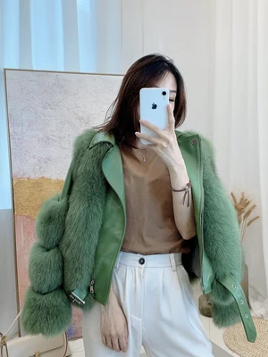 Fox Fur Coat with Sheepskin Leather Full Set Imitation Leather Natural Fox Fur Jacket Outdoor Luxury Women's 2023 Winter New