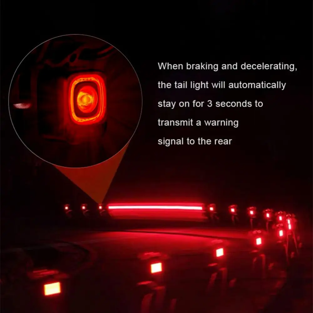 

Road Bike Tail Light 200 Lumens Ipx6 Waterproof Impact Resistance Usb Charging Multiple Modes Cycling Supplies Warning Light