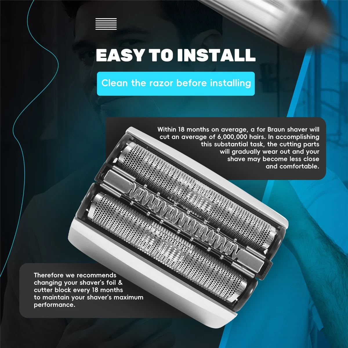 Сменная головка электробритвы для Braun 83M 8 серии 8320S 8325S 8330S 8340S 8350S 8365CC 8370CC 8385CC 8390CC