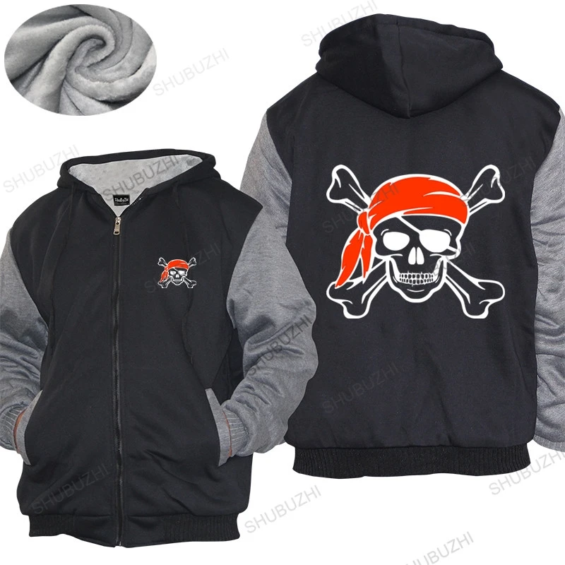 

mens brand warm coat male gift tops homme high quality Fleece hoody Jolly Roger Skull & Crossbones Loose tops for him jacket