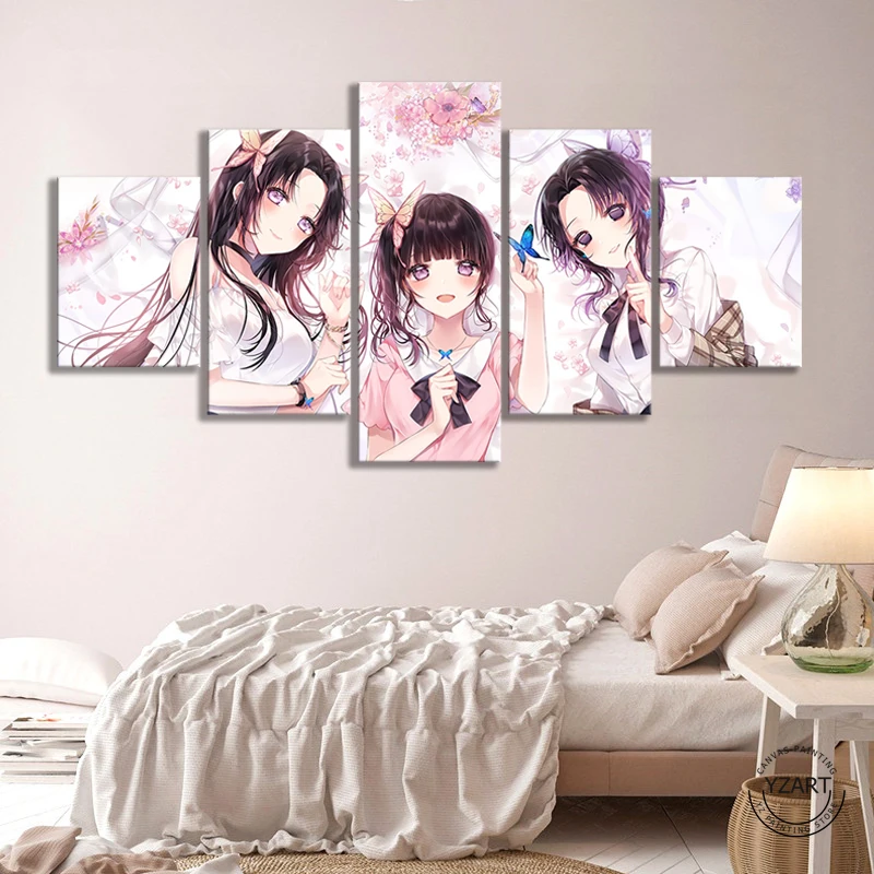 

HD Anime Girls Wall Picture Kochou Shinobu Demon Slayer Kimetsu No Yaiba Animation Art Canvas Painting Girls Bedroom Wall Decor
