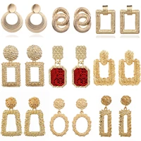 lats 2020 vintage earrings large for women statement earrings geometric gold color metal pendant earrings trend fashion jewelry