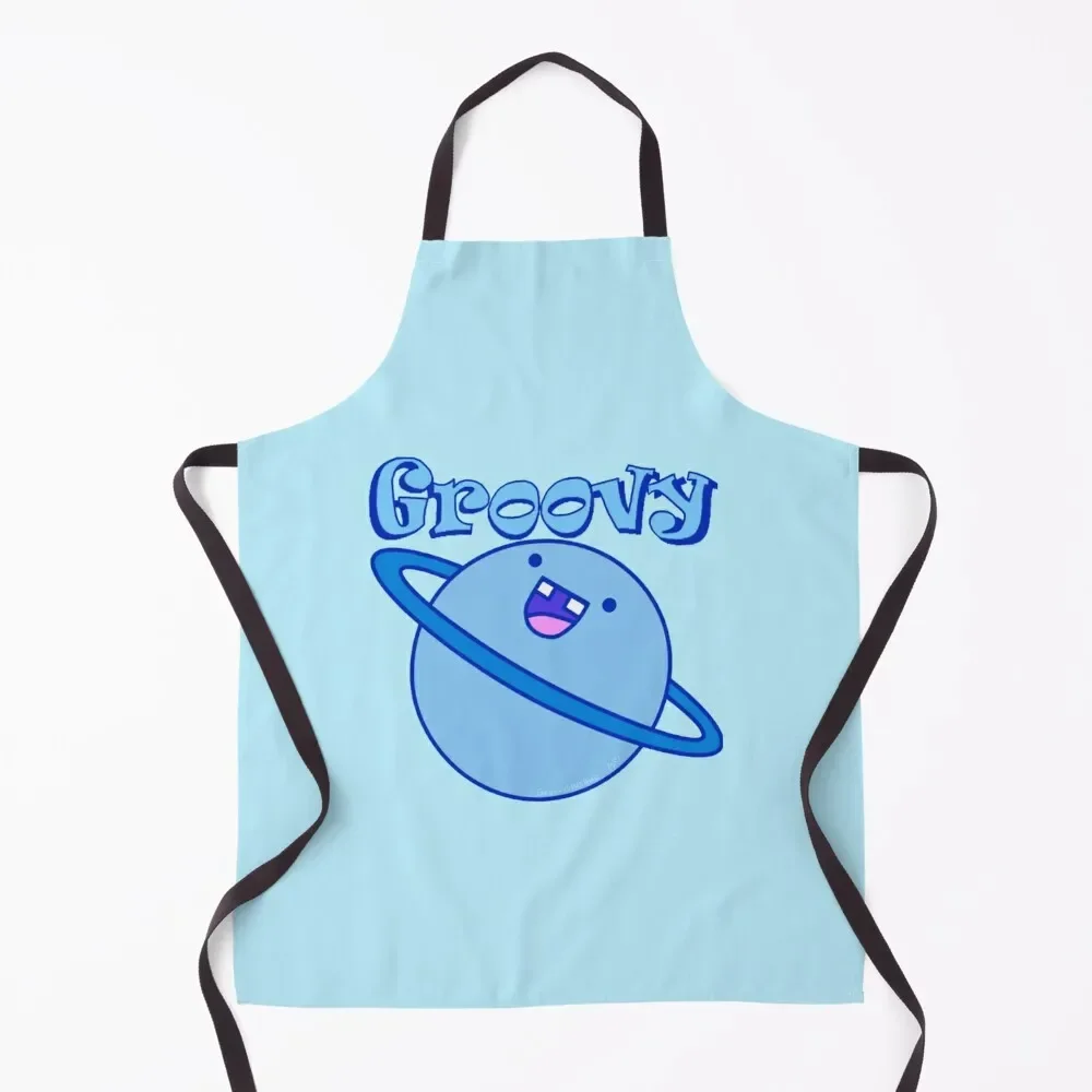 Фартук Groovy Blue Planet рабочий женский аксессуар шеф-повара с персональным логотипом
