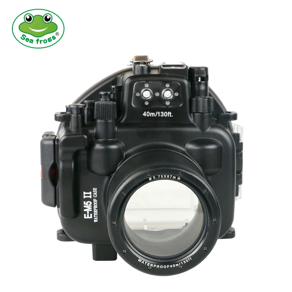 

Seafrogs 40m 130ft Underwater Waterproof Housing Case For Olympus E-M5 Mark II Support 12-50mm Lens With Tray And Fisheye