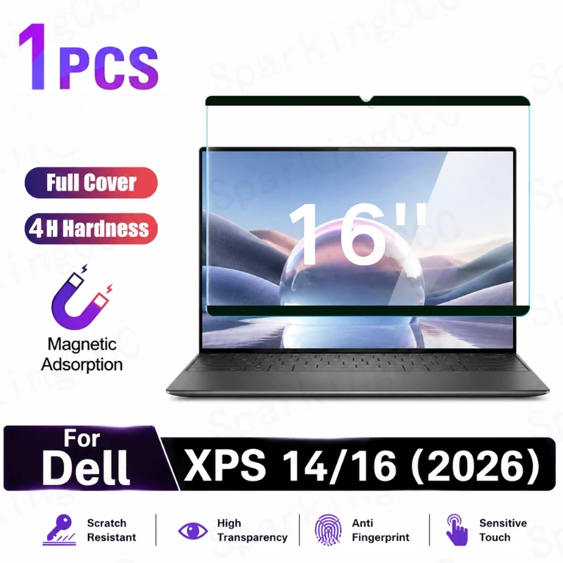 Фото 1 упаковка магнитных защитных пленок для экрана Dell XPS 16 дюймов, с глянцевой прозрачной поверхностью HD, устойчивой к царапинам, с твердостью 4H. №1