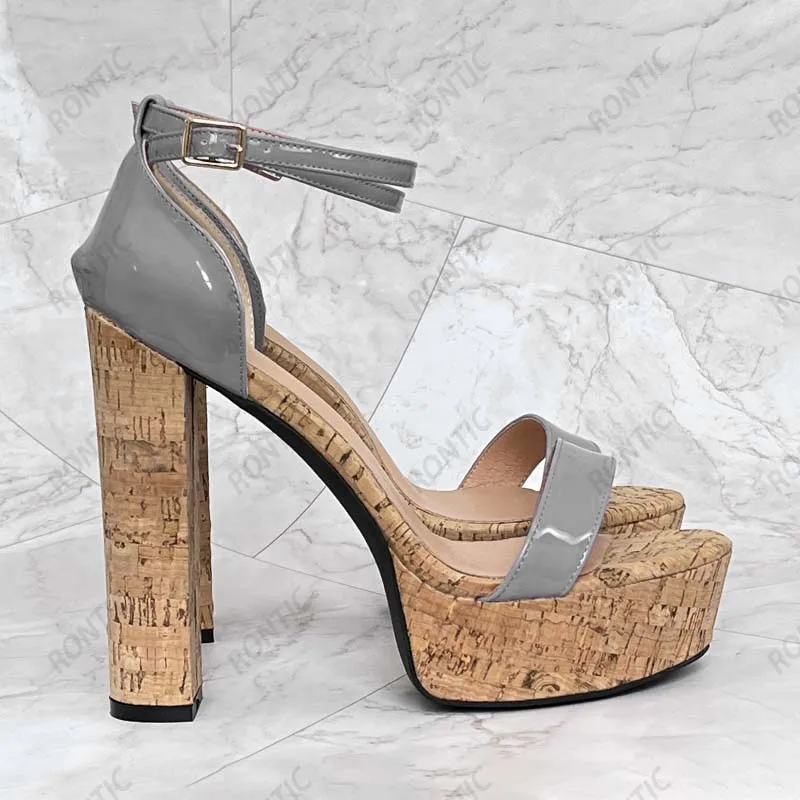 Женские босоножки на платформе Rontic ручной работы с ремешком щиколотке пробковые