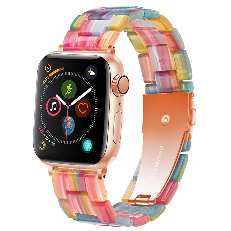 Resin Strap for Apple Watch 6 Band 44mm Wristband Replacement Bracelet for Iwatch Series SE 5 4 3 2 1 40mm 42mm 38mm Watchband enlarge