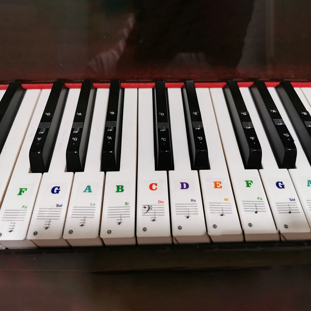 

For 49/54/61/88 Keys Piano Key Sticker 15.5*40MM Colorful Environmental For Beginner For Enthusiasts Removable