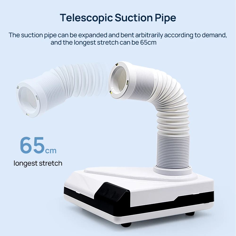 60W Dust Collector Extractor Dental Vacuum Cleaner Lab Suction Machine for Polishing Scalable Hose With LED Light |