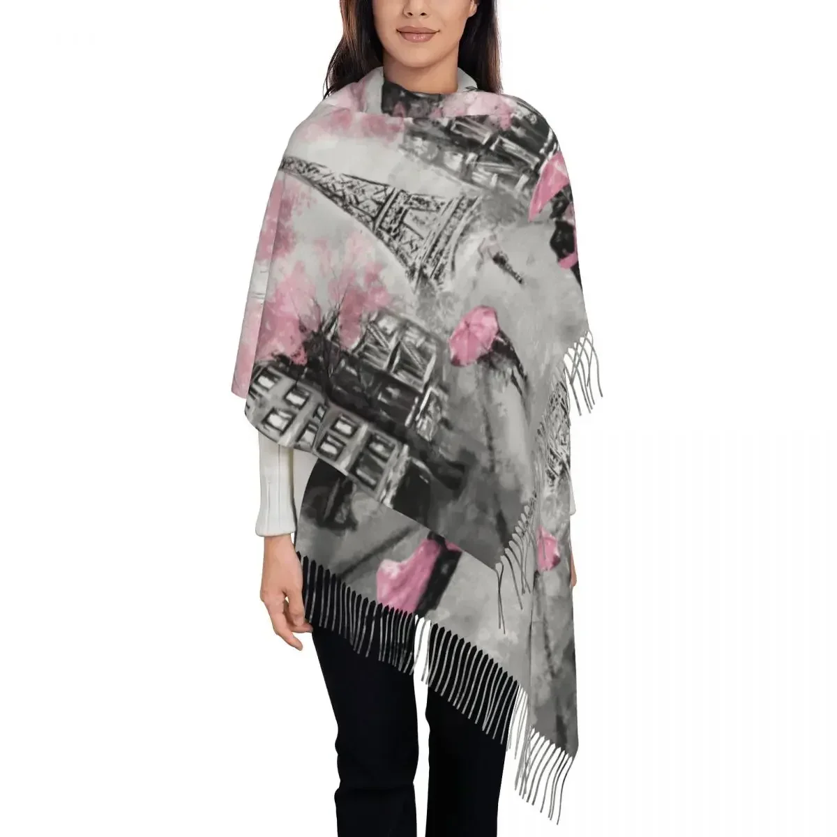 Женский шарф для пар зимние шали с картиной маслом на Французской Эйфелевой