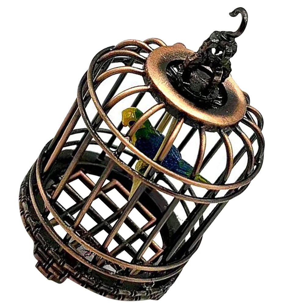 

Birdcage Mini Bird Cage Miniature House Model Ornament Decor Simulation Decorative Furniture Accessories Toy Adornment Metal