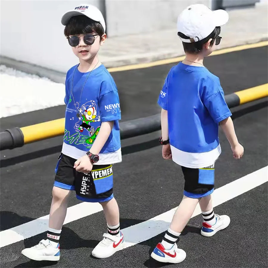 

Children Summer Boys Clothes Set T shirt + Pants Casual Sports Suits Kids Clothing Tracksuit Teen Outfit 4 6 8 9 10 12 Years
